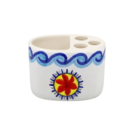 Handmade ceramic sicilian Toothbrush Holder de simone pottery Tramontana Handmade ceramic sicilian Toothbrush Holder de simone pottery Tramontana